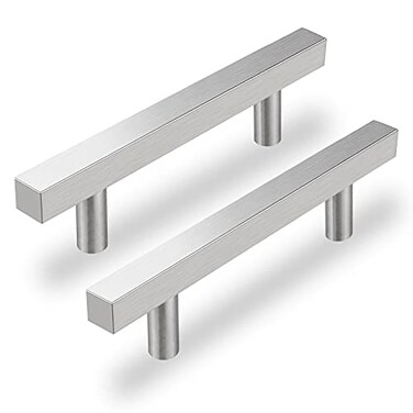 Goldenwarm 25 Pack Drawer Pulls Brushed Nickel Cabinet Pulls 3 inch Modern Kitchen Cabinet Hardware for Cupboard Silver Drawer Handles for Dresser and Bathroom 5in Overall Length