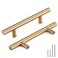 Goldenwarm 35 Pack 3 inch76mm Champagne Bronze Cabinet Pulls Gold Cabinet Handles Champagne Drawer Handles Brushed Bronze Drawer Pulls Kitchen Bathroom Bedroom Furniture Hardware