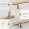 Goldenwarm 35 Pack 3 inch76mm Champagne Bronze Cabinet Pulls Gold Cabinet Handles Champagne Drawer Handles Brushed Bronze Drawer Pulls Kitchen Bathroom Bedroom Furniture Hardware