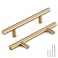 Goldenwarm 35 Pack 3 inch76mm Champagne Bronze Cabinet Pulls Gold Cabinet Handles Champagne Drawer Handles Brushed Bronze Drawer Pulls Kitchen Bathroom Bedroom Furniture Hardware