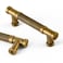 Goo-Ki GooKi 6 Pack Antique Brass Knurled Cabinet Pulls Drawer Handles 3 76mm cc Vintage Bronze Bar Cabinet Pull Retro Brass Zinc Alloy Kitchen Hardware