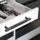 Gutuwellea 2 Pack 5 Inch 128 mm Black Knurled Cabinet Handles Cabinet Pulls Aluminum Handles Drawer Pulls Oxidation Finish with Diamond Pattern 6 Length 5 Hole Center