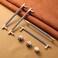 Gutuwellea 2 Pack 7 12 Inch 192 mm Gold and Grey Cabinet Handles Cabinet Pulls Aluminum Handles Knurled Drawer Pulls Oxidation Finish with Diamond Pattern 86 Length 75 Hole Center