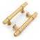 Haliwu 10 Pack 3 inch Hole Center Gold Cabinet Handles Brushed Brass Drawer Pulls for Kitchen Hardware Handles Barrel Dresser Cabinet Pulls