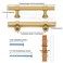 Haliwu 10 Pack 3 inch Hole Center Gold Cabinet Handles Brushed Brass Drawer Pulls for Kitchen Hardware Handles Barrel Dresser Cabinet Pulls