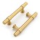 Haliwu 10 Pack 3 inch Hole Center Gold Cabinet Handles Brushed Brass Drawer Pulls for Kitchen Hardware Handles Barrel Dresser Cabinet Pulls