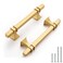 Haliwu 10 Pack Gold Cabinet Pulls 334 inch Brushed Brass Kitchen Handles Square Dresser Drawer Hardware