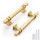 Haliwu 10 Pack Gold Cabinet Pulls 334 inch Brushed Brass Kitchen Handles Square Dresser Drawer Hardware