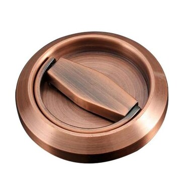 Hdtyyln 1Pcs Round Recessed Pull Recessed Door Knob Cabinet Round Hidden Handle Embeded Concealed Brushed Stainless Steel Handles for Modern Bedroom Door Drawer Wardrobe Red Copper