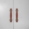 HEALLILY 2Pcs Pu Leather Cabinet Handle Zinc Alloy Vintage Style Drawer Pulls Leather Chest Trunk Handles for Furniture Hardware