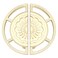 HIZEFSOO 2PCS Metal Half Moon Pull Handle Zinc Alloy Cabinet Pull for Living Room Golden Office Drawer Handle Retro Home Closet Pulls Curved Semicircle Indoor Double Holes Furniture Handles