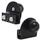 HOJLKLD Glass Door Pull Handle 2PCS No Drilling Door Clamp Clips for 58mm Glass Showcase Furniture Glasses Cabinets Drawer Pull Knobs with Double Screws 2 Black