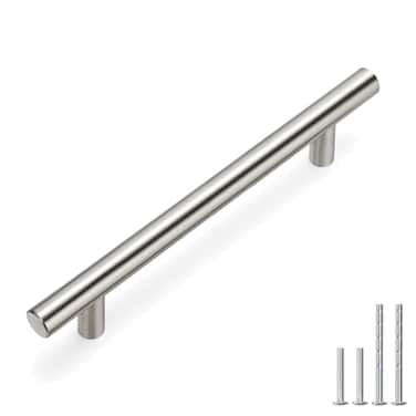 homdiy 30 Pack Cabinet Handles Brushed Nickel Round Bar Cabinet Pulls 5in Hole Center HD201SN Stainless Steel Drawer Pulls Kitchen Cabinet Handles Cupboard Handles 20 Pack