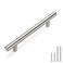 homdiy Brushed Nickel Cabinet Handles Drawer Pulls HD201SN Cabinet Pulls 4in Hole Centers Cabinet Hardware 5Pack Cabinet Door Handles for Kitchen Cabinets