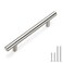 homdiy Brushed Nickel Cabinet Handles Drawer Pulls HD201SN Cabinet Pulls 4in Hole Centers Cabinet Hardware 5Pack Cabinet Door Handles for Kitchen Cabinets