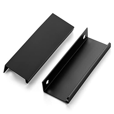 Home Expert 20 Pack Finger Pulls for Cabinets 76mm3in Hole Center Black Cabinet Handles Edge Pulls for Kitchen Drawer