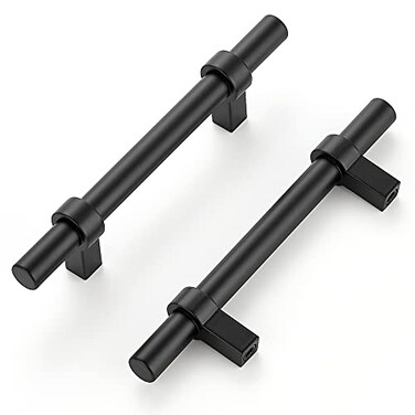 Home Expert 25 Pack Cabinet Handles 312 Inch Black Cabinet Pulls Matte Black Kitchen Cabinet Handles Drawer Pulls with Square Base Kitchen Cabinet Hardware 6 Inch Overall Length