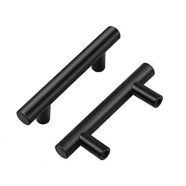 Home Expert 5 Pack 212 Inch Black Cabinet Handles Matte Finish Drawer Pulls Stainless Steel Kitchen Cabinet Handles 4 Inch Overall Length