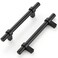 Home Expert 5 Pack Cabinet Handles 4 Inch Black Cabinet Pulls Matte Black Kitchen Cabinet Handles Drawer Pulls with Square Base Kitchen Cabinet Hardware 638 Inch Overall Length