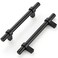 Home Expert 5 Pack Cabinet Handles 4 Inch Black Cabinet Pulls Matte Black Kitchen Cabinet Handles Drawer Pulls with Square Base Kitchen Cabinet Hardware 638 Inch Overall Length