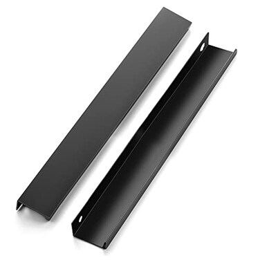 Home Expert 6 Pack Finger Pulls for Cabinets 224mm88in Hole Center Black Cabinet Handles Edge Pulls for Cabinets Finger Cabinet Handles Concealed Tab Pulls for Kitchen Drawer