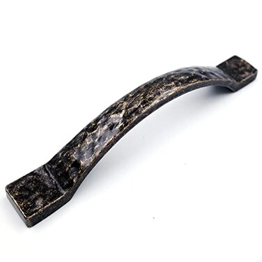 JETLAND Jetland Arched Hammered Cabinet Pulls 2Pack Antique Brass 5 Hole Centers Rustic Solid Cast Handle Pulls for Dresser Nightstand Furniture HT0611ABR127