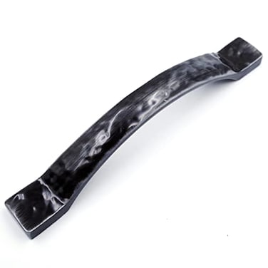 JETLAND Jetland Arched Hammered Cabinet Pulls 2Pack Black with Grey Line 5 Hole Centers Rustic Solid Cast Handle Pulls for Dresser Nightstand Furniture HT0611BGL127