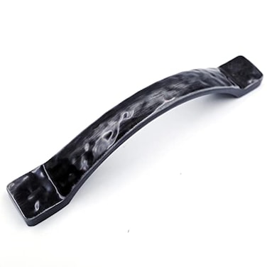 JETLAND Jetland Arched Hammered Cabinet Pulls 4Pack Black with Grey Line 4 Hole Centers Rustic Solid Cast Handle Pulls for Dresser Nightstand Furniture HT0611BGL102