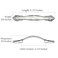 JETLAND Jetland Cabinet Hardware Handle Pull 5Pack Silver Gold 212 64mm Hole Centers PW8803J64