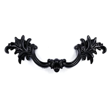 JETLAND Jetland French Provincial Drawer Pulls 4Pack Flat Black 4 Hole Centers Vintage Shabby Chic Pulls for Dresser Nightstand Cabinet PW16180102