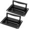 JEUIHAU 2 Pack 437 Inches Recessed Pull Handles Zinc Alloy Recessed Door Handle Black Flush Pull Handle Container Handle for Toolbox Box Cabinets Flush Lift