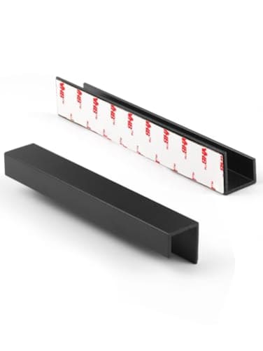 JIASENBAO 5 Pack Adhesive Cabinet Handles Black 512 LengthCover 5 Hole Center Finger Pulls Stick on Cabinet Pulls Decorative Kitchen Drawer Dresser Cupboard Bathroom Vanity Cabinet Hardware