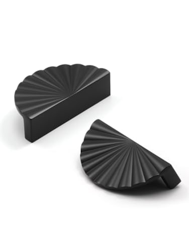 JIASENBAO 5 Pack Black Cabinet Pulls 3 Hole Center Cup Flat Matte Black Drawer Pulls Kitchen Cupboard Bathroom Dresser Cabinet Hardware Handles Zinc Alloy