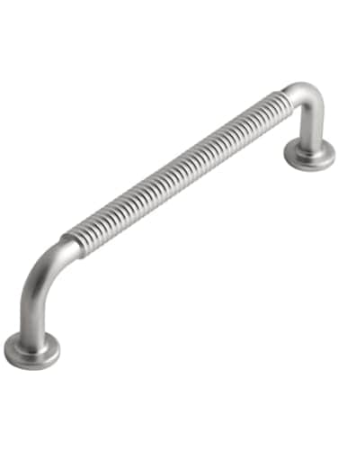 JIASENBAO 5 Pack Brushed Nickel Cabinet Pulls 5 Hole Center Silver Drawer Handles Kitchen Cupboard Bathroom Dresser Cabinet Hardware Spiral Zinc Alloy