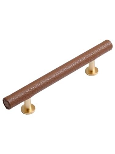 JIASENBAO Brown Leather Drawer Pulls 2 Pack 378 96mm Hole Center Leather Dresser knobs Pulls for Kitchen Drawers Bathroom Dressers Cabinet Knobs
