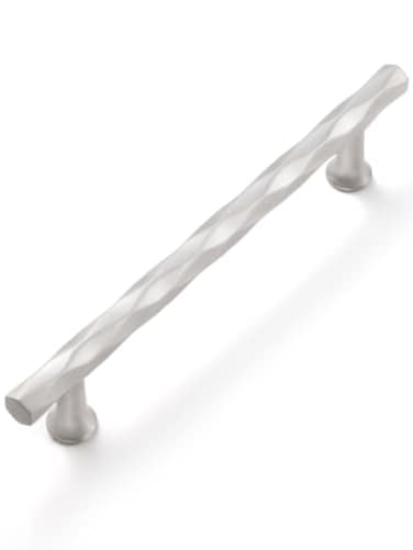 JIASENBAO Brushed Nickel Cabinet Pulls 5 Hole Center 10 Pack Hammered Silver Cabinet Handles Decorative Kitchen Drawer Dresser Cupboard Bathroom Vanity Cabinet Hardware Rhombus