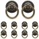 Jiozermi 10 Pcs Metal Ring Pull Handles Cabinet Ring Knobs Circle Drawer Pulls for Cabinet Drawer Cupboard Wardrobe 136 OD Bronze