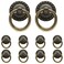 Jiozermi 10 Pcs Metal Ring Pull Handles Cabinet Ring Knobs Circle Drawer Pulls for Cabinet Drawer Cupboard Wardrobe 136 OD Bronze
