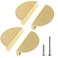 Jiozermi 4 Packs Half Moon Cabinet Pulls 2 12 inch Drawer Pulls Semicircle Pulls Solid Brass Hardware Pull Gold Total Length 374