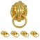 Jiozermi 5 Pcs Lion Head Cabinet Pull Handle Ring Pulls Handle Drawer Pulls for Dresser Wardrobe Kitchen Cupboard Gold