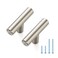 JOY DECOR 10 Pack 2 Inch Cabinet Pulls Single Hole Stainless Steel Drawer Handles for Kitchen Cabinets Cupboard Wardrobe Brushed Nickel Silver