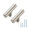 JOY DECOR 10 Pack 2 Inch Cabinet Pulls Single Hole Stainless Steel Drawer Handles for Kitchen Cabinets Cupboard Wardrobe Brushed Nickel Silver