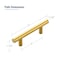 JOY DECOR 10 Pack 5 Inch Cabinet Pulls 3 Inch 76mm Hole Center Stainless Steel Drawer Handles for Kitchen Cabinets Cupboard Wardrobe Brushed Brass Gold