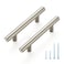 JOY DECOR 10 Pack 5 Inch Cabinet Pulls 3 Inch 76mm Hole Center Stainless Steel Drawer Handles for Kitchen Cabinets Cupboard Wardrobe Brushed Nickel Silver