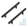 JOY DECOR 5 Pack 6 Inch Cabinet Pulls Kitchen Cabinet Handles with 334 Inch Hole Center Matte Black Cabinet Hardware Stainless Steel Kitchen Drawer Pulls for Cabinets Cupboard 96mm Hole Centers