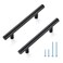 JOY DECOR 5 Pack 6 Inch Cabinet Pulls Kitchen Cabinet Handles with 334 Inch Hole Center Matte Black Cabinet Hardware Stainless Steel Kitchen Drawer Pulls for Cabinets Cupboard 96mm Hole Centers