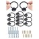 Joyangy 12pcs Black Round Ring Cabinet Drawer Pulls Zinc Alloy Handles Single Hole Dresser Pulls Knobs Black Handles Hardware