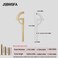 JSBWSFA 2PCS Zinc Alloy Half Moon Drawer Pulls Mid Century Drawer Pulls Closet TV Cabinet Hole to Hole Semi Circle Cabinet Pull Handles for Kitchen Cabinet Cupboard Dresser Golden