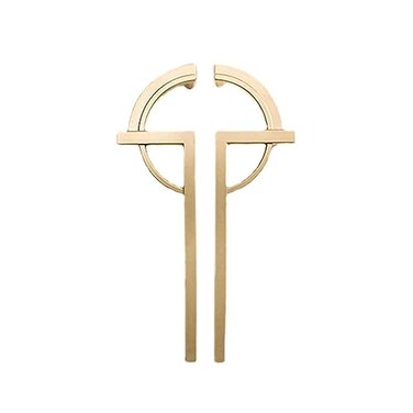 JSBWSFA 2PCS Zinc Alloy Half Moon Drawer Pulls Mid Century Drawer Pulls Closet TV Cabinet Hole to Hole Semi Circle Cabinet Pull Handles for Kitchen Cabinet Cupboard Dresser Golden