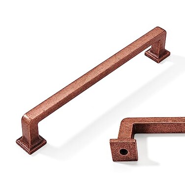 khtumeware 10 Pack 614 Inch Hole Center Antique Copper Cabinet Pulls Vintage Drawer Handles Solid Hardware Aged Kitchen Cupboard Handles